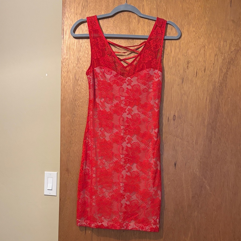 bebe Red Lace Chemise